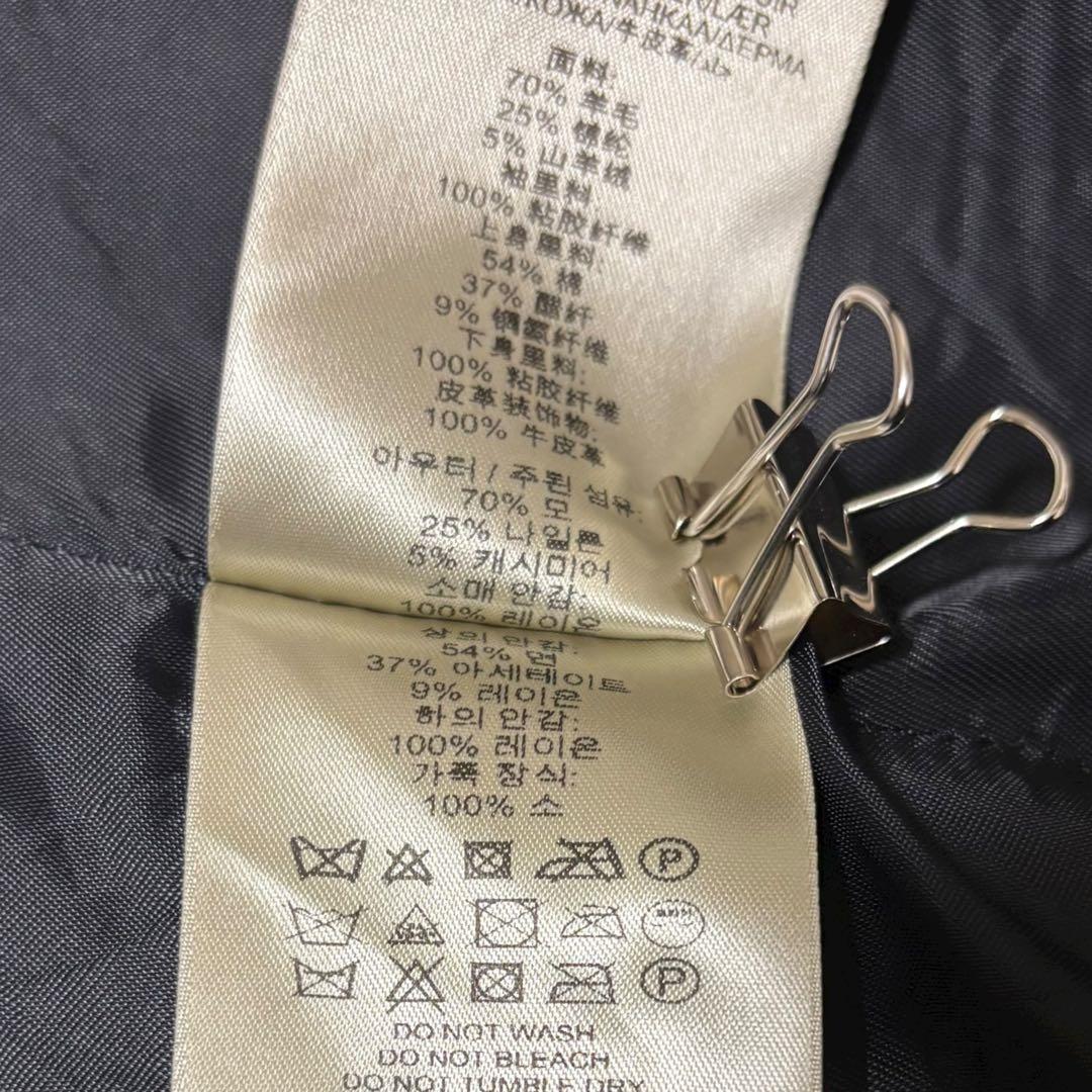 美品正規品ユーロ規格BURBERRYBRITカシミヤ混ウールコートチェック柄黒M