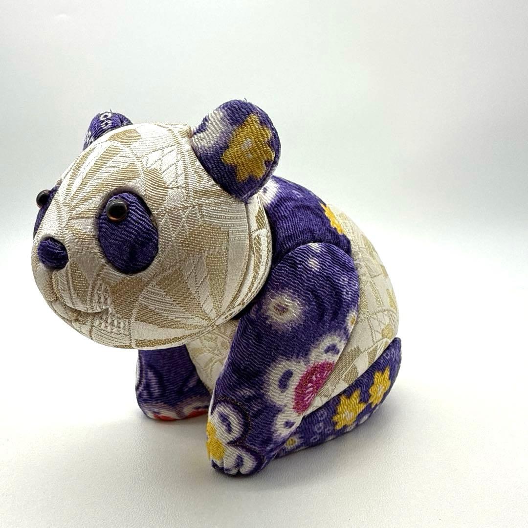 柿沼東光作 江戸木目込み人形 しあわせパンダ 江戸紫