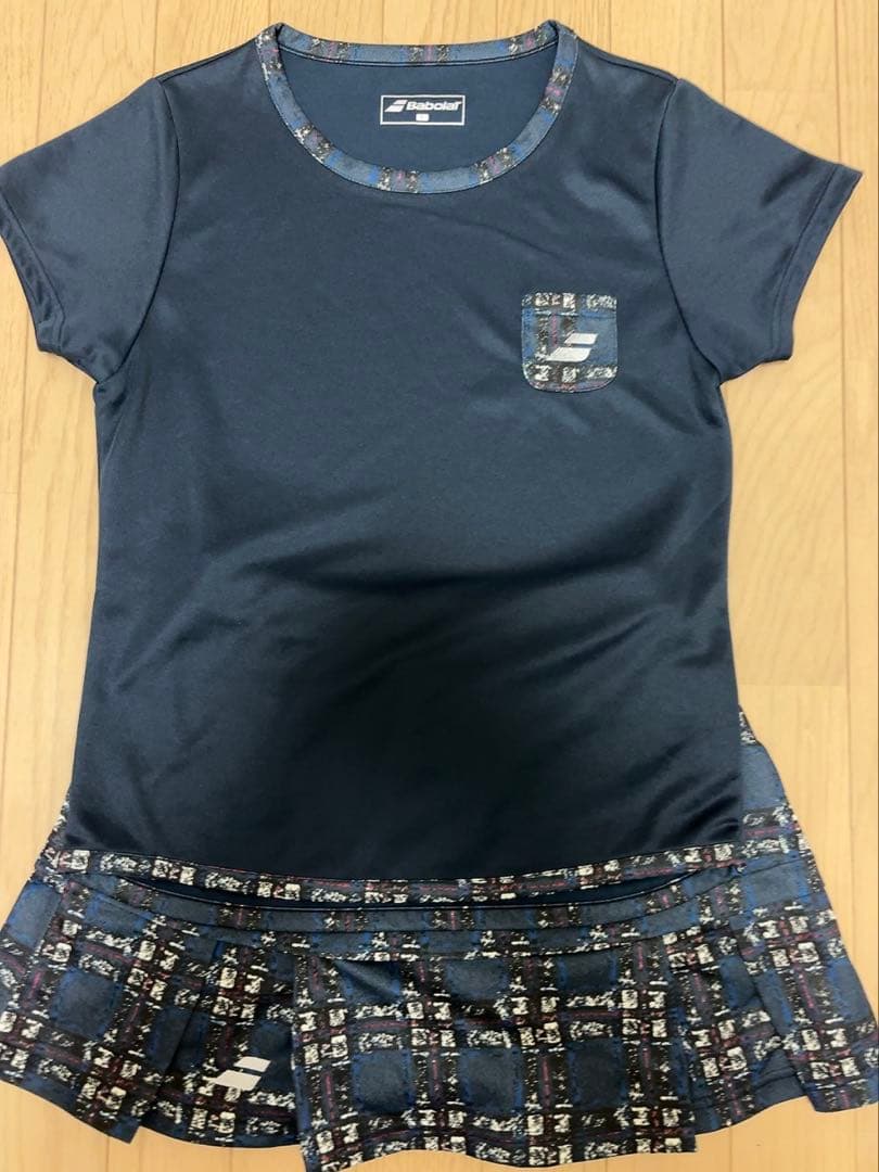 バボラ テニスウェア 2枚➕スコート1枚 セットアップ ネイビー　Lサイズ