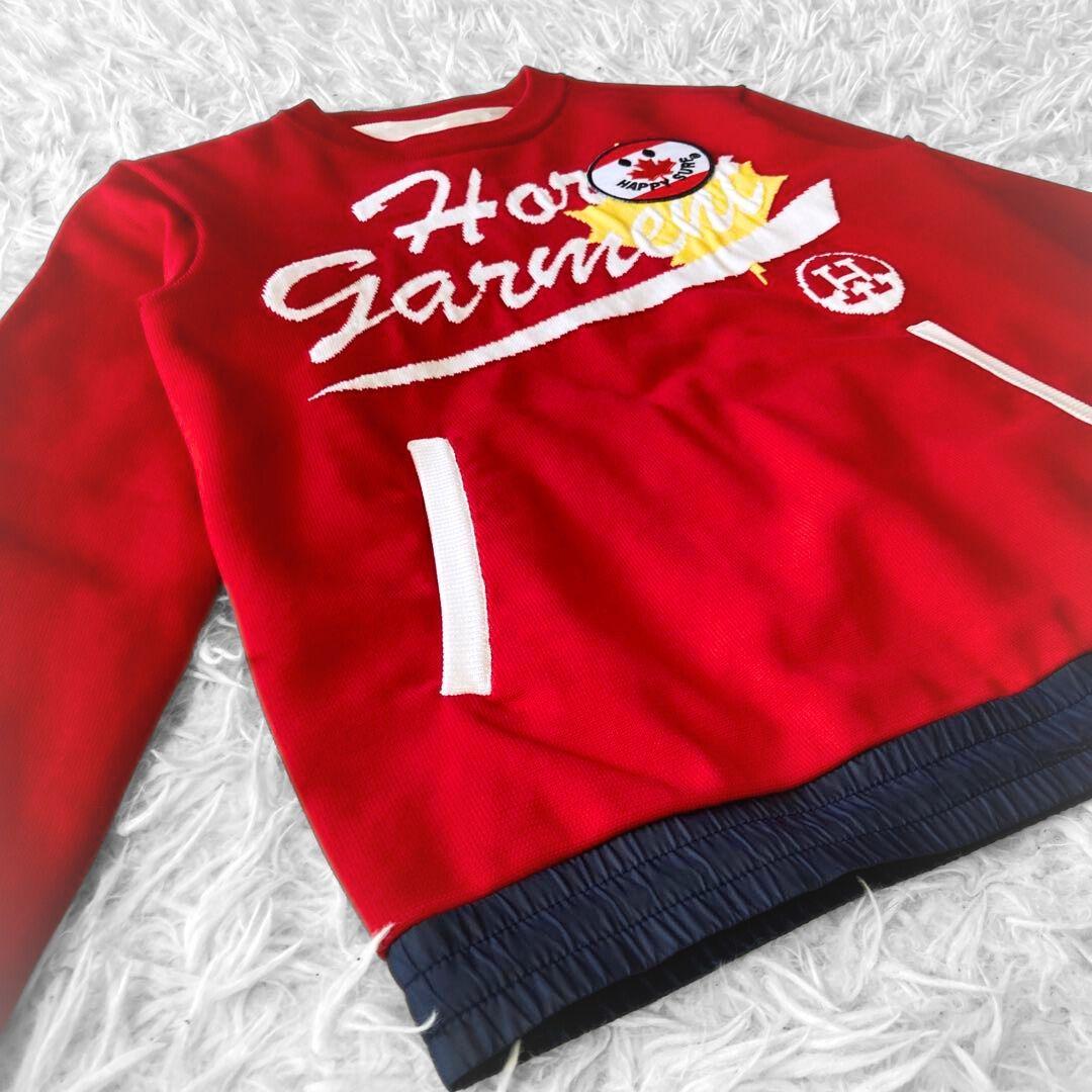 HORN GARMENT ロゴ 刺繍 HAPPY SURF プルオーバー S 赤