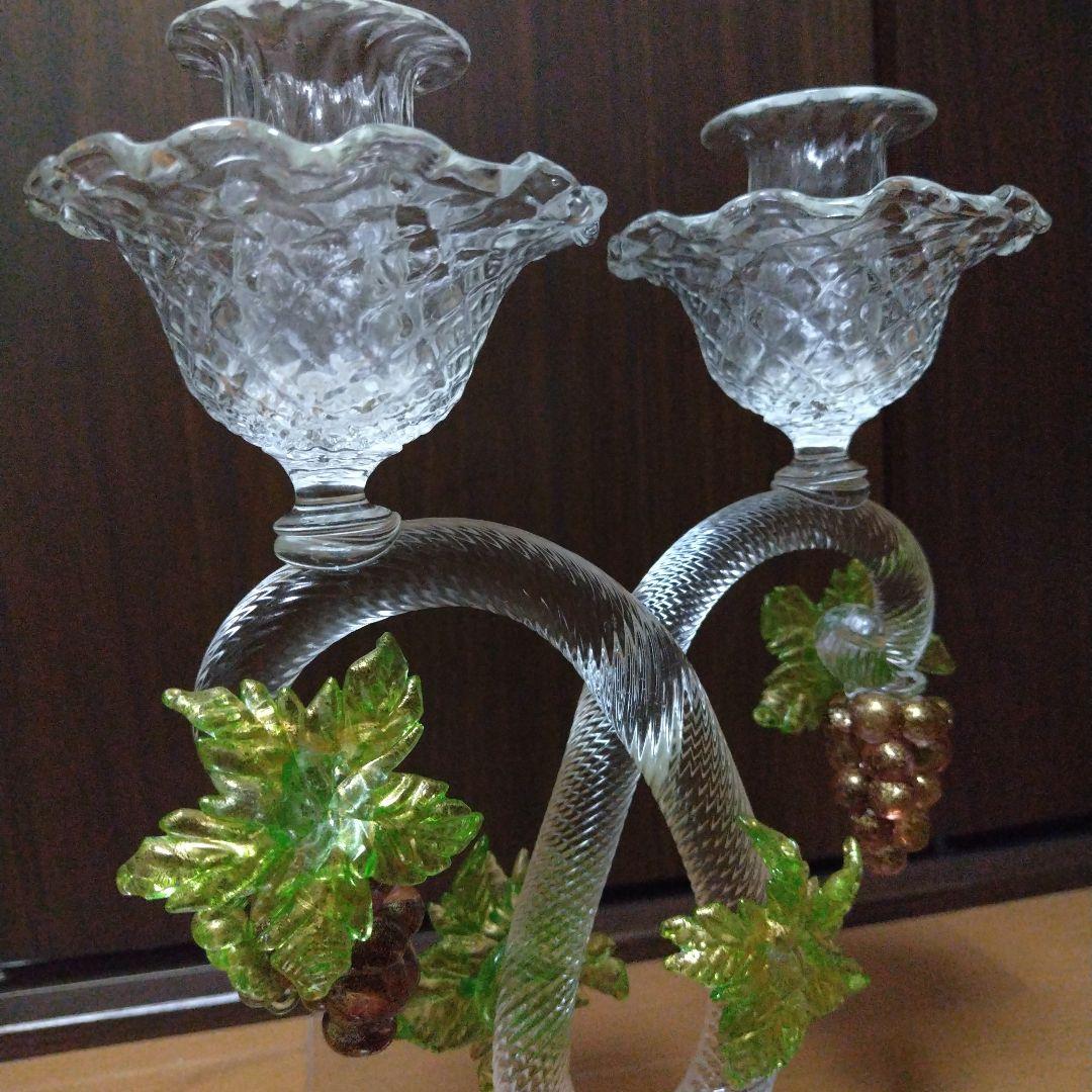 超高級13万以上ムラーノ ベネチアングラス美術品 大型キャンドルホルダー ランプ