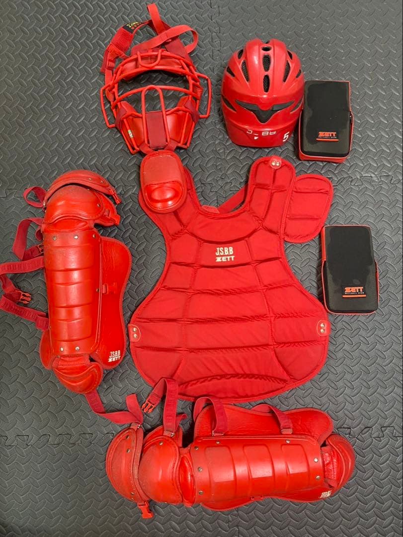 ゼット ZETT 軟式用 防具6点セット キャッチャー　プロテクター　中古