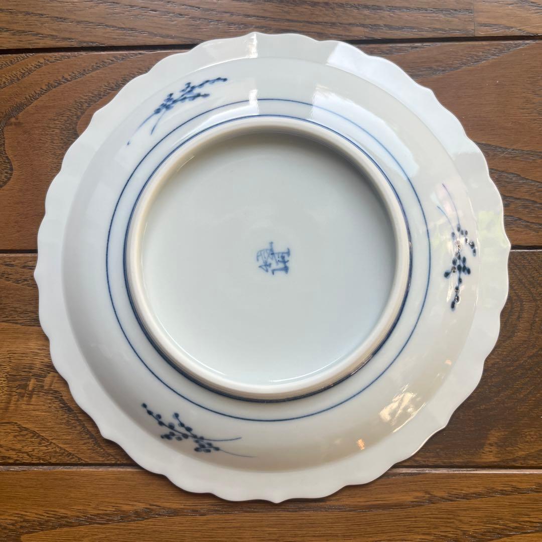 【宮内庁御用窯】5.5号皿揃 双輪文牡丹唐草 /山本長左 （木箱入り）5枚揃い