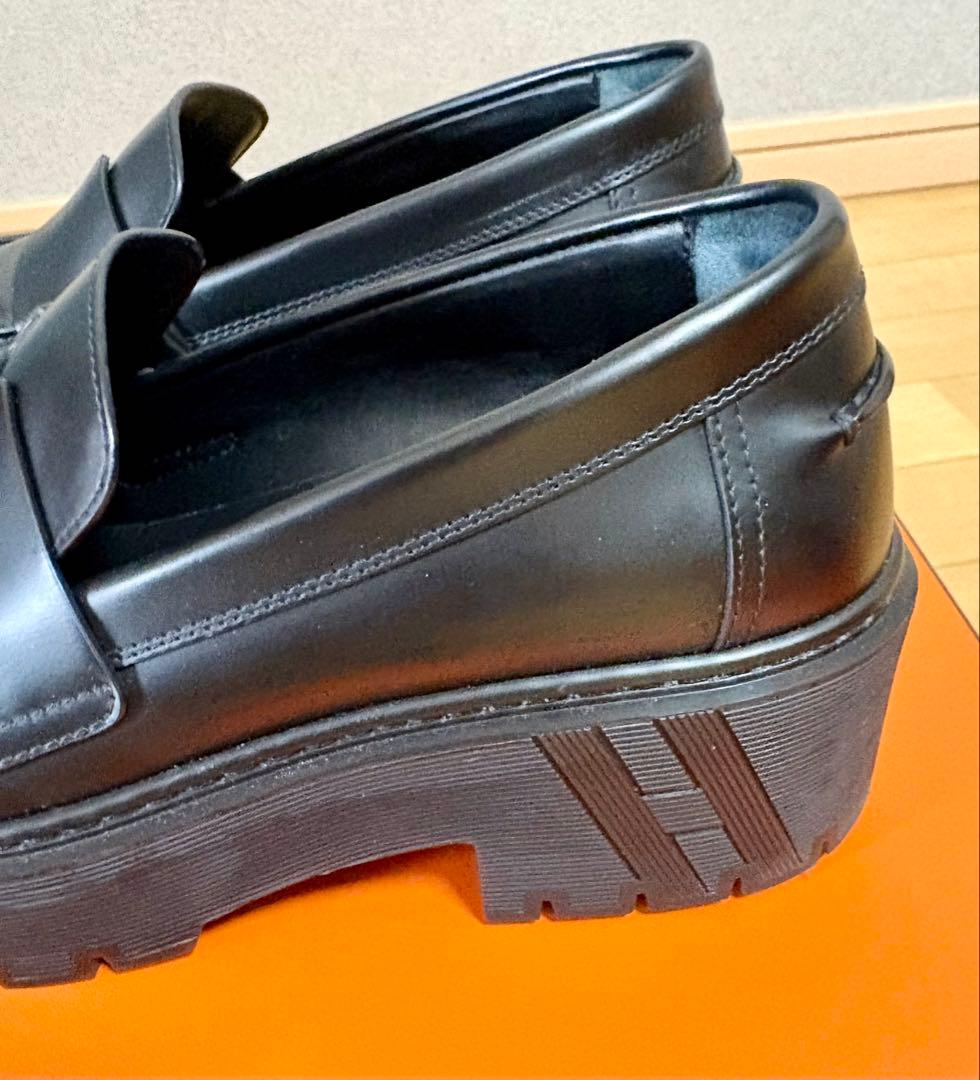 【美品】HERMÈSエルメス厚底ローファー ヒッチ希少