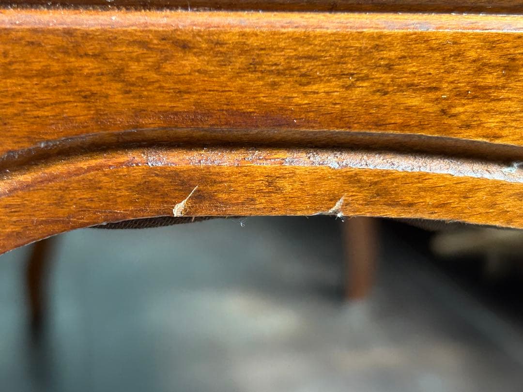 アンティーク　ビンテージ　クラシック　木彫　猫脚　レッド　テレフォンベンチ　GG