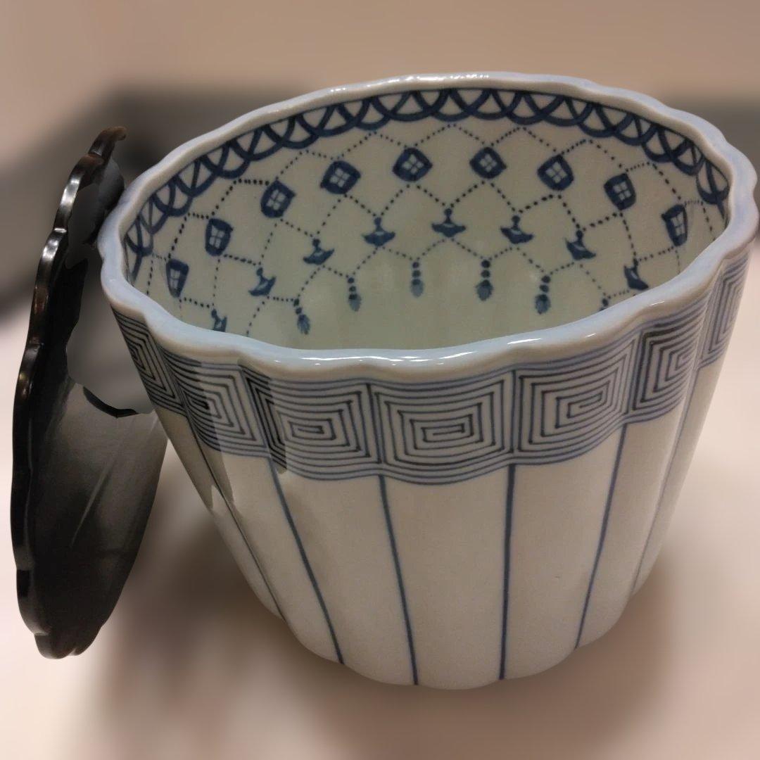 桶川水指 輪花 瓔珞紋 手塚祥堂作 共箱 茶道具