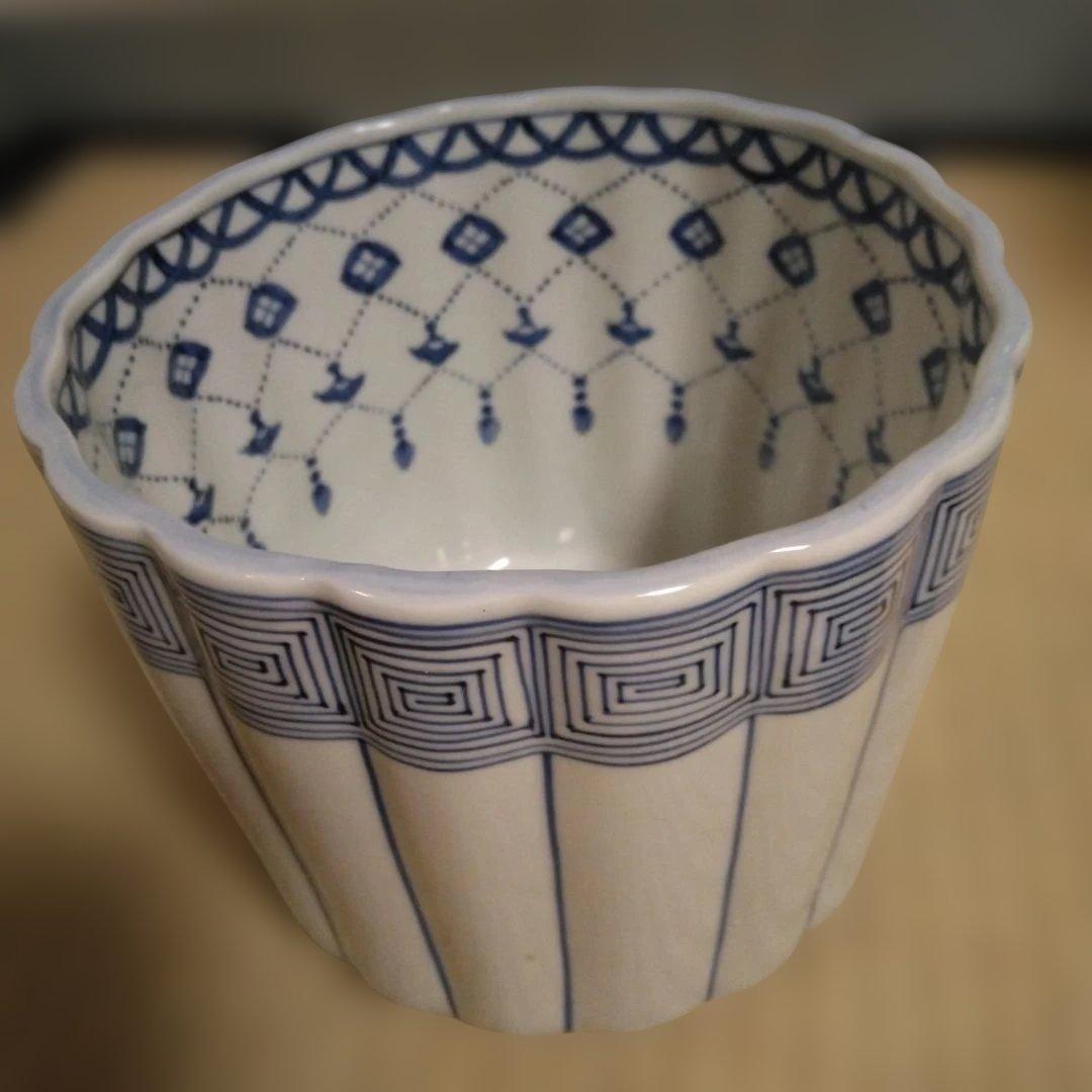 桶川水指 輪花 瓔珞紋 手塚祥堂作 共箱 茶道具