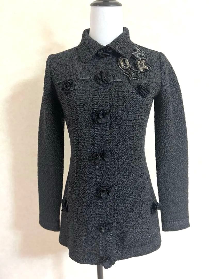 とみこ ✨美品✨ノコオーノ プリーツ フラワーモチーフ ジャケット