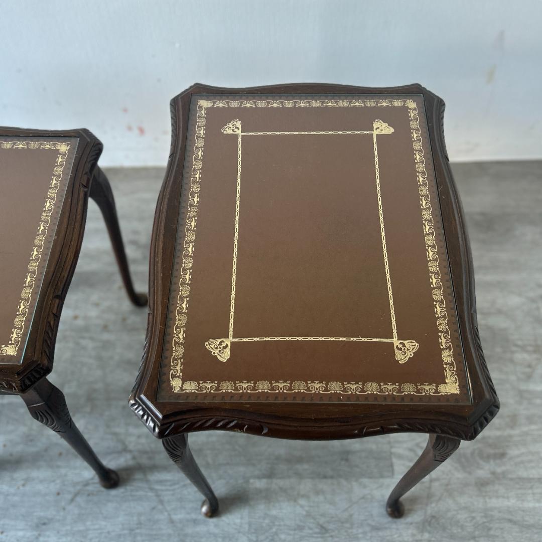 イギリス アンティーク家具 ガラストップ ネストテーブル 1960年頃 950A