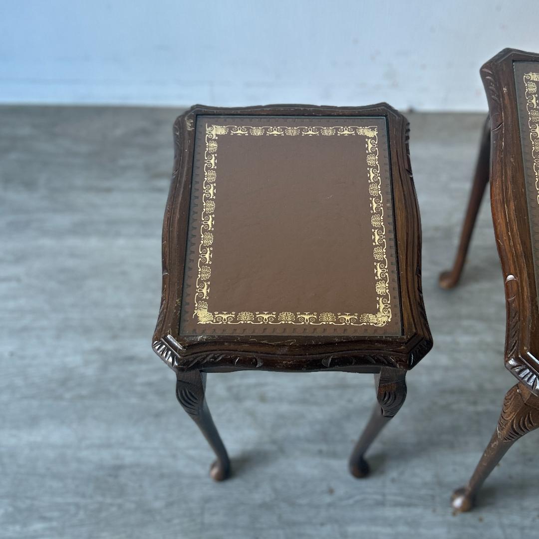 イギリス アンティーク家具 ガラストップ ネストテーブル 1960年頃 950A