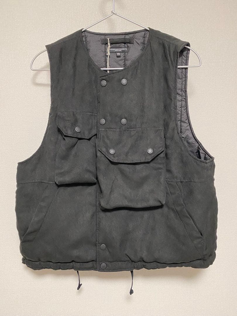 新品未使用 エンジニアードガーメンツ カバーベスト XS フェイクスエード 黒