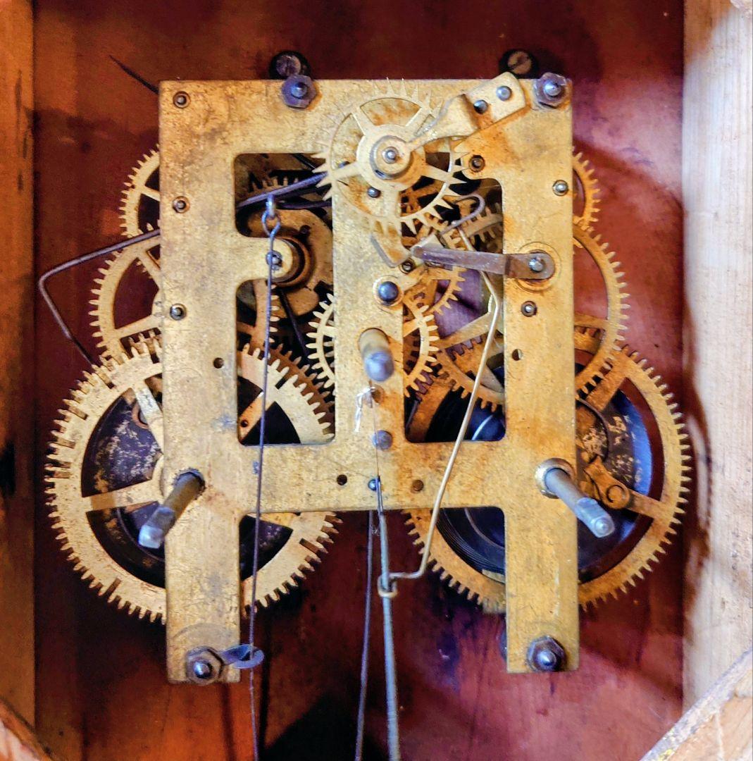 〈完動・美品〉ビクターVictor 　金縁八角尾長ゼンマイ振り子時計