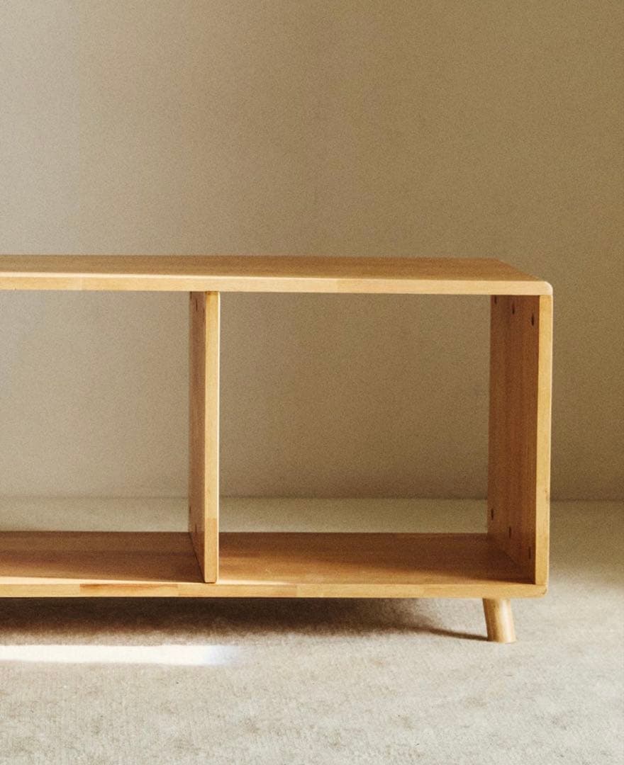 ZARA  木製オープンシェルフ 3収納スペース