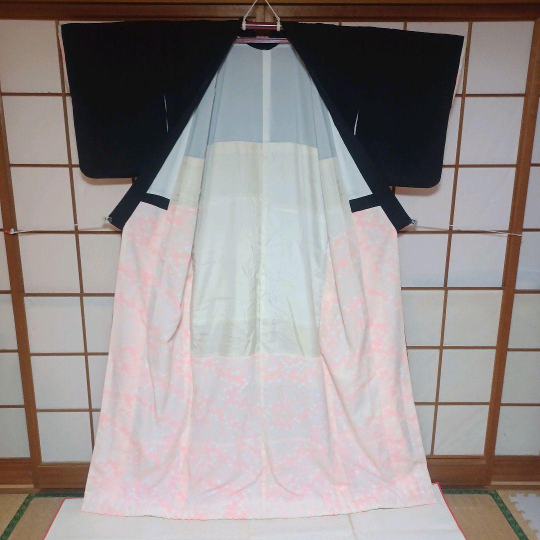 アンティーク婚礼 黒 袷 正絹 花嫁衣裳 大正浪漫 レトロ 逸品 km030