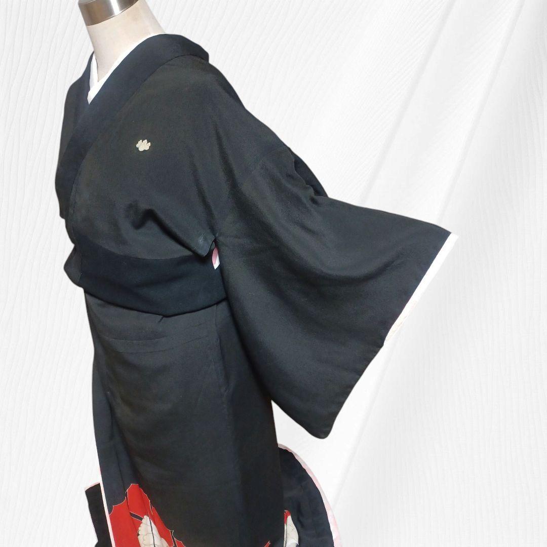 アンティーク婚礼 黒 袷 正絹 花嫁衣裳 大正浪漫 レトロ 逸品 km030