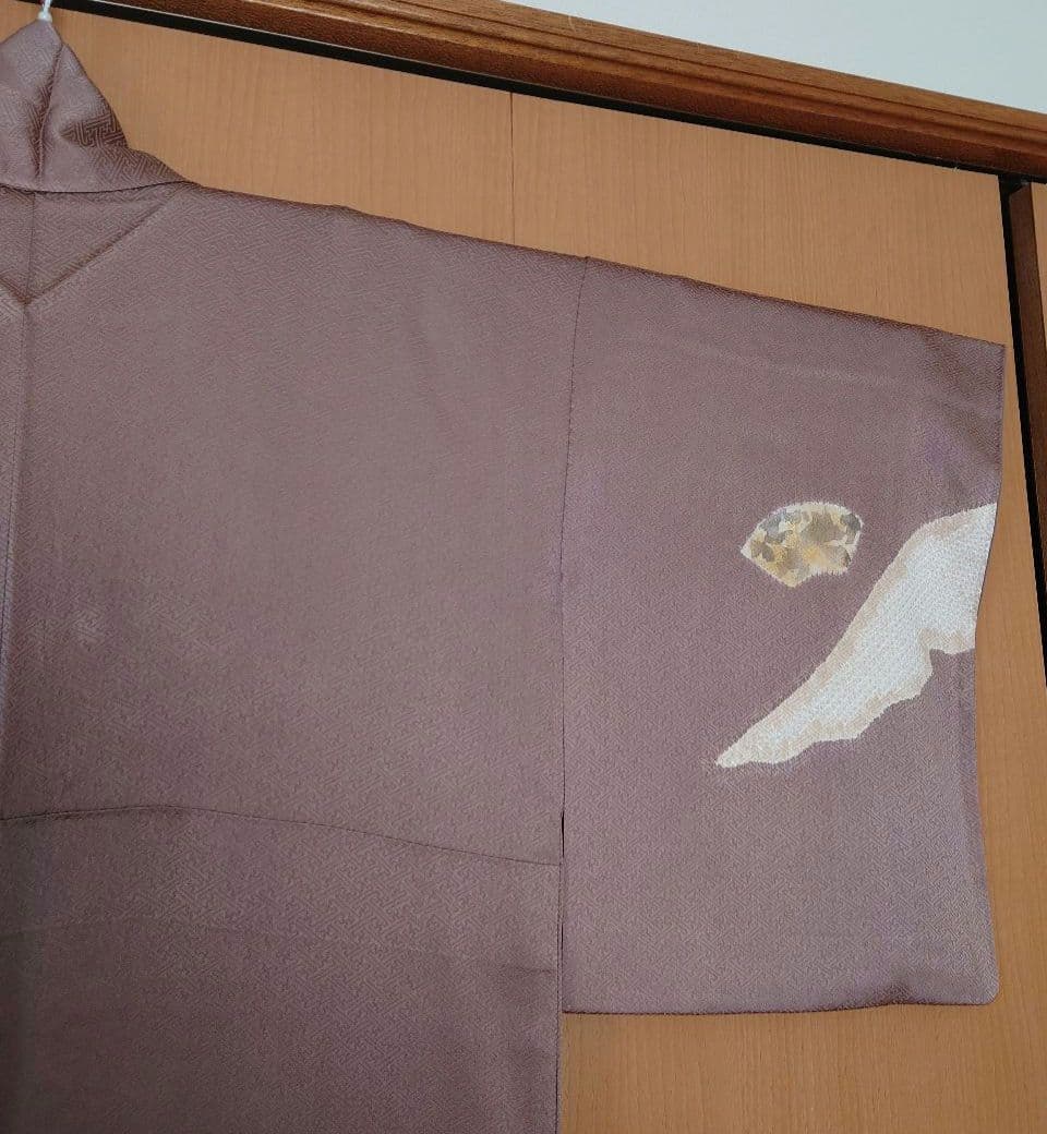 【お買い得品】訪問着　駒刺繍　絞り　流水花文　正絹　袷　唐織六通袋帯