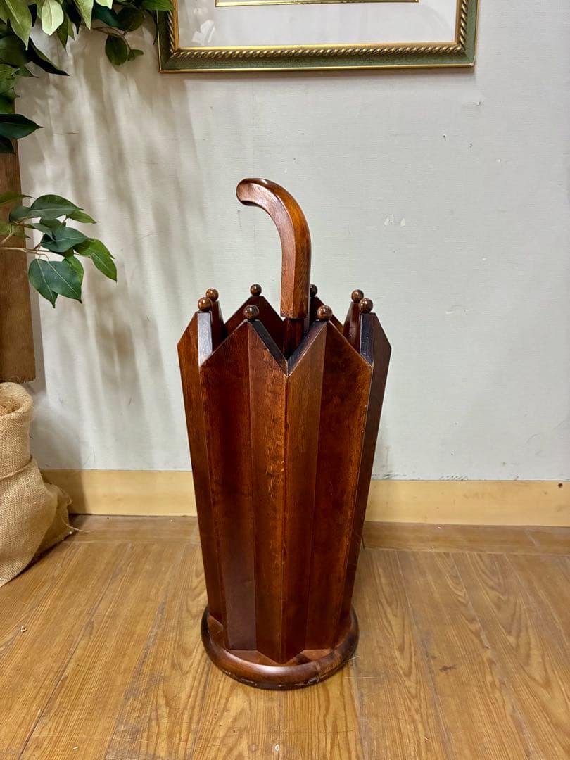 管392☆イタリア製☆ ガリンベルティ ☆木製☆アンブレラスタンド☆傘立て