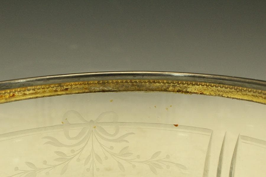 アンティーク カットガラス 切子 ガラス 瑠璃色ガラス 二件 時代物(A442)