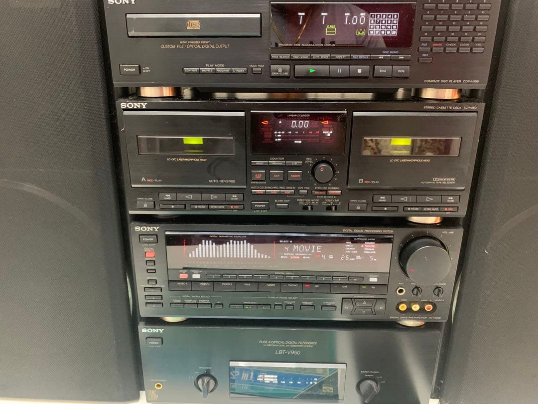 内蔵BT変更可能ソニー LBT-V950システムコンポ中古レコード付き説明書付き