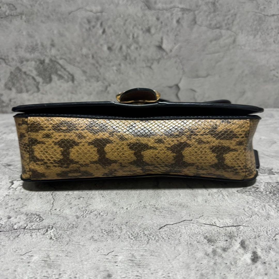 極美品✨️コーチ ワンショルダーバッグ ジョージ タビー PVC レザー 蛇柄 黒