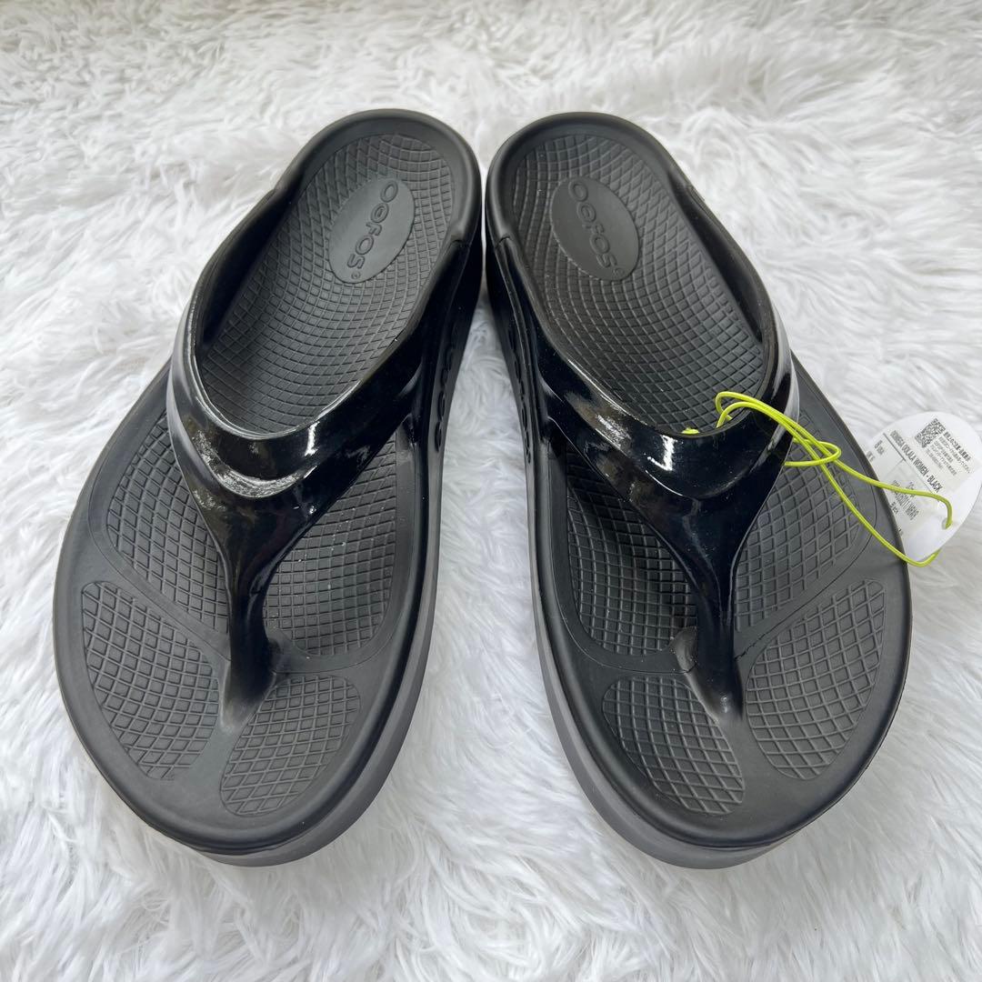 正規品 レディース　OOFOS ウーフォス ウーメガ 黒OOMEGA 箱付き25