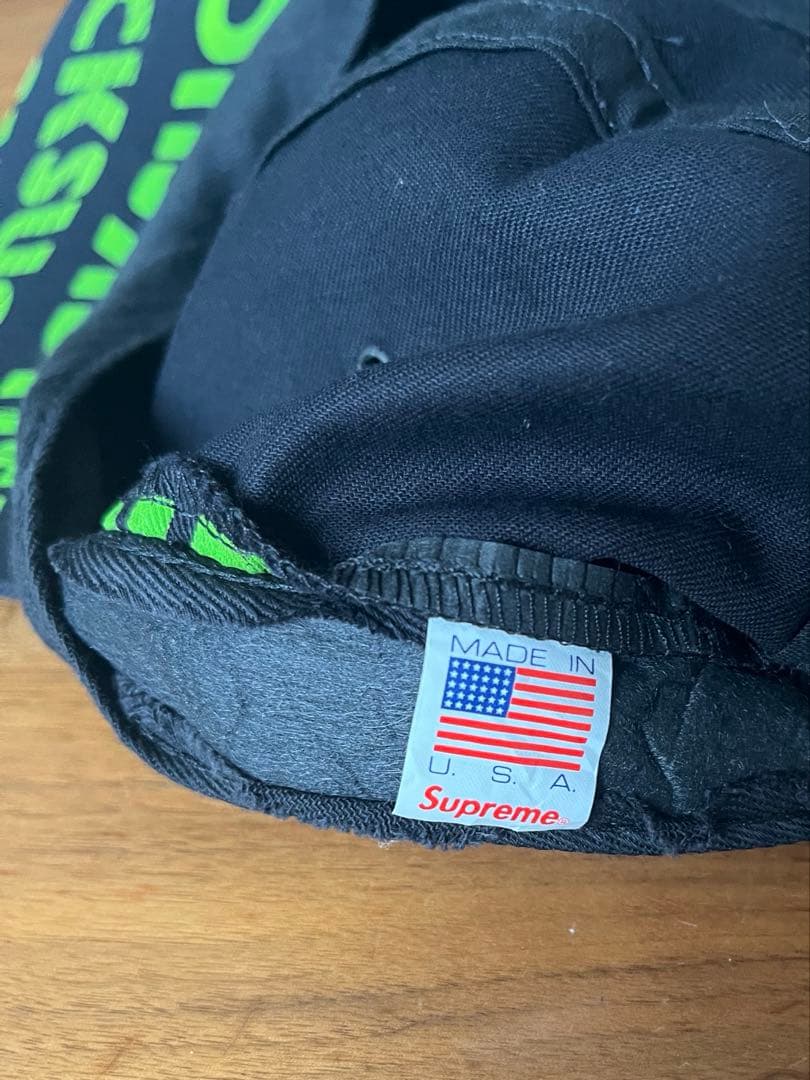 O*N様 Supreme キャップ 黒 蛍光緑