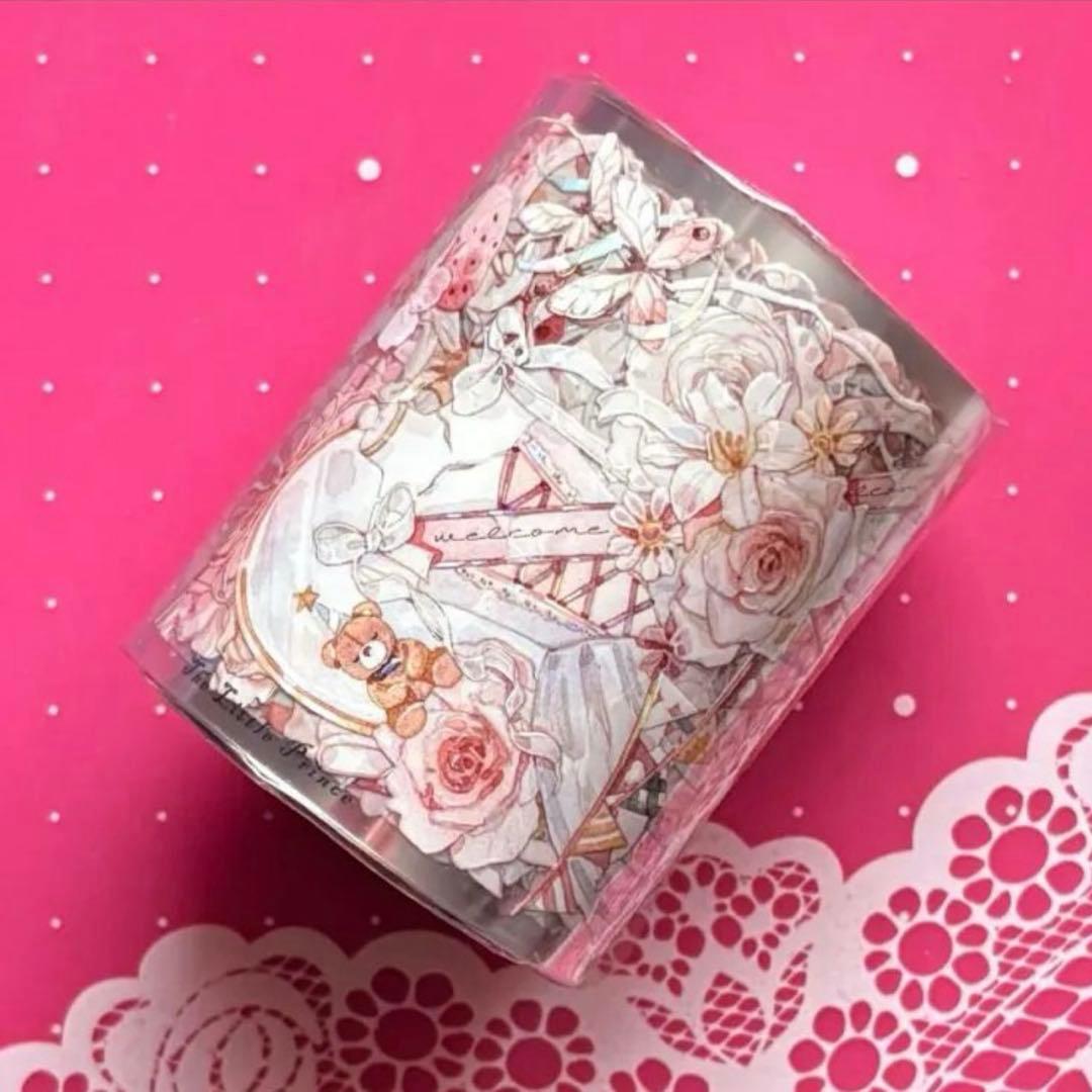 贝壳光 6cm×10m 甜梦哲学 海外マスキングテープ　海外マステ　花バラ