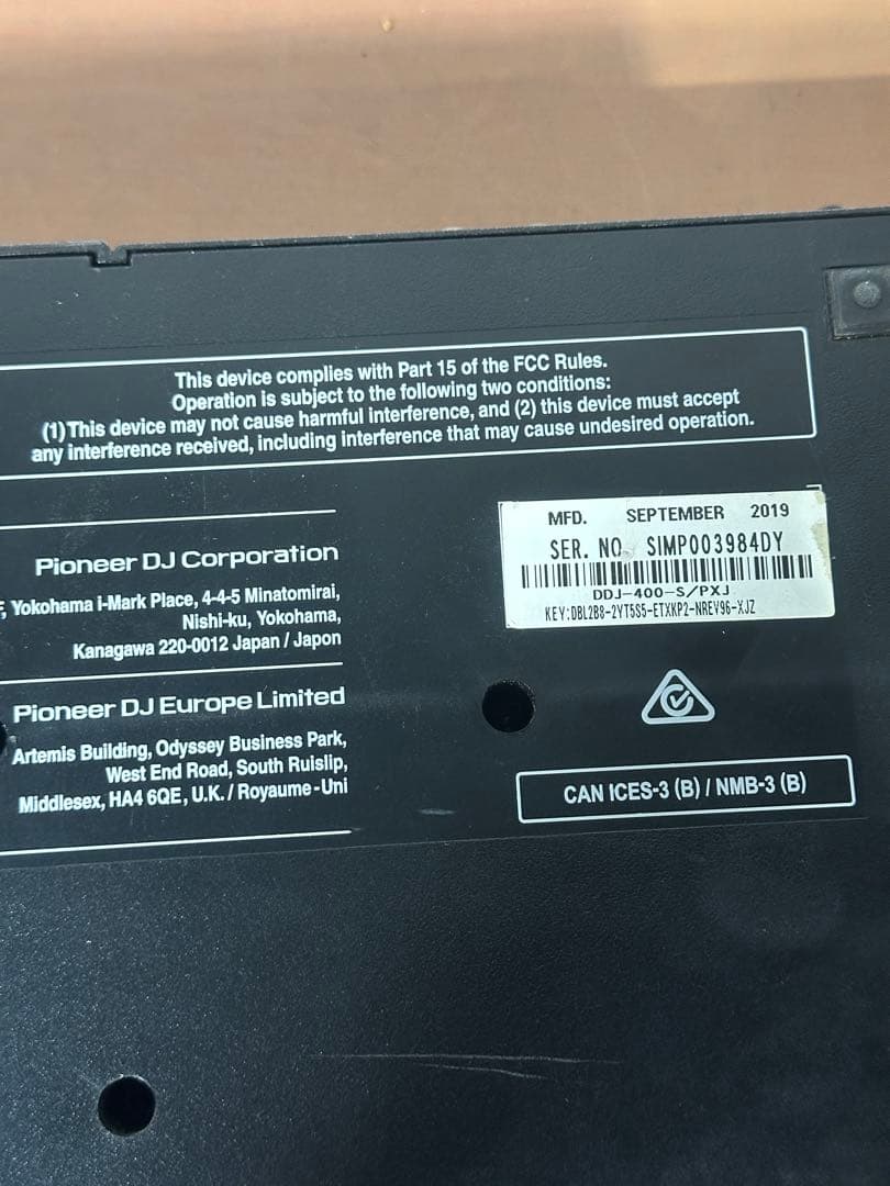 Pioneer DJDDJ-400 DJコントローラー