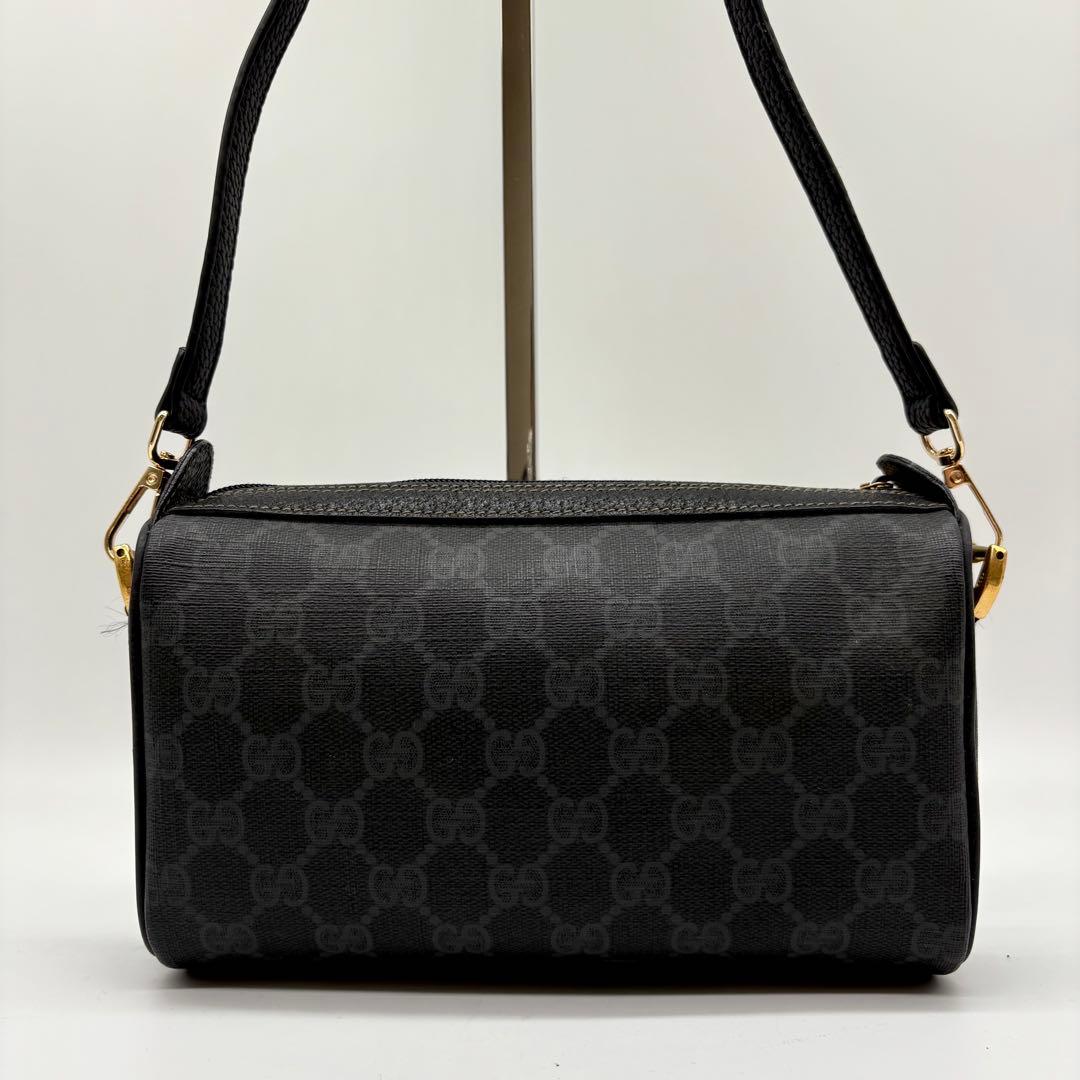 希少 GUCCI オールドグッチ シェリーライン ショルダーバッグ GG柄 黒