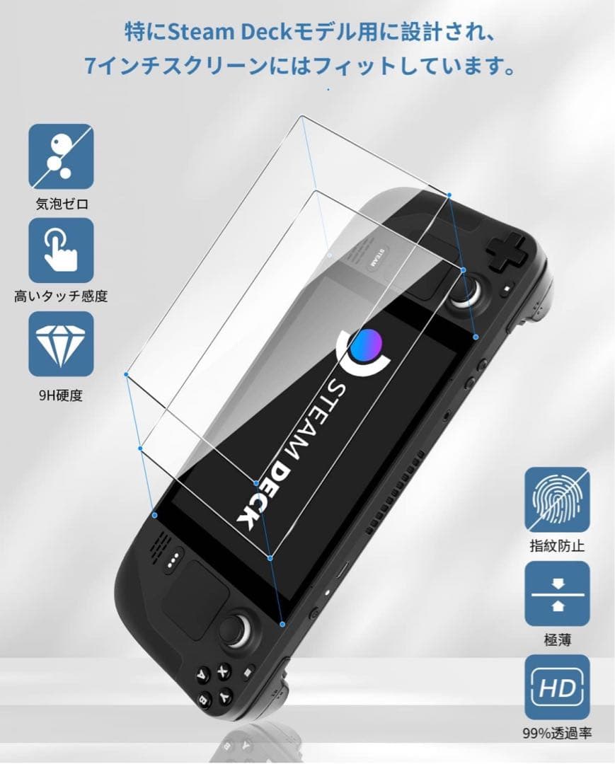 Steam Deck/Steam Deck OLED ガラスフィルム用 2枚入り