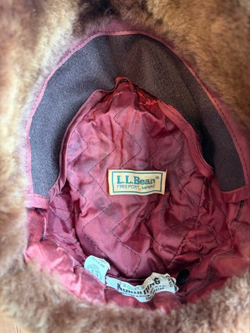 80s llbean エルエルビーン レザー フライトキャップ
