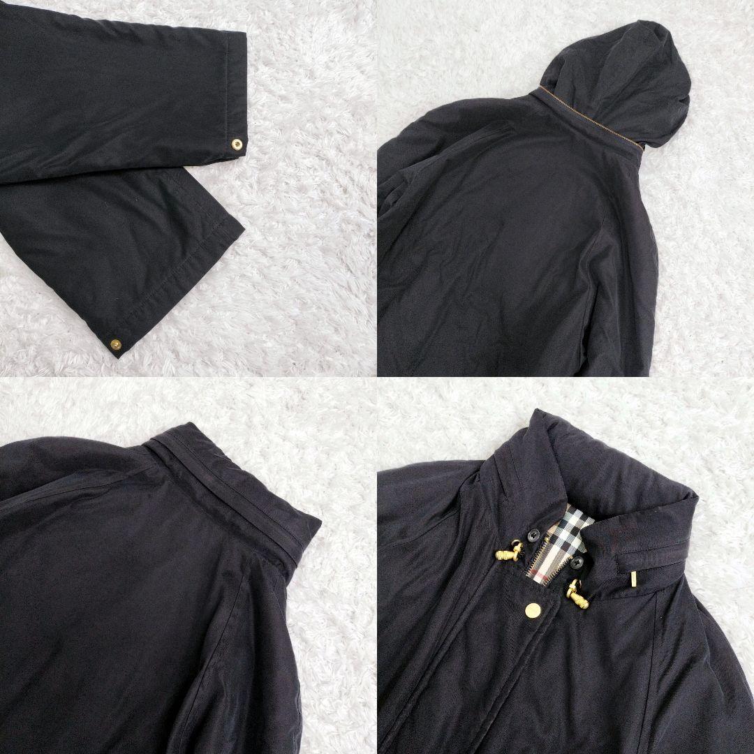 バーバリー　モッズコート　ノバチェック　ドロスト　　黒　ブラック