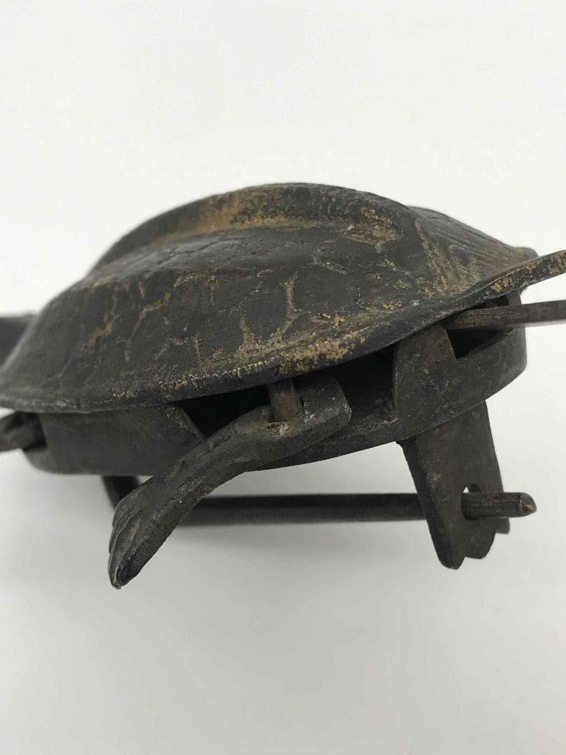 清朝民国　亀　カメ　鍵　銅鍵　四本足動かせる　手工　時代物(F-11)