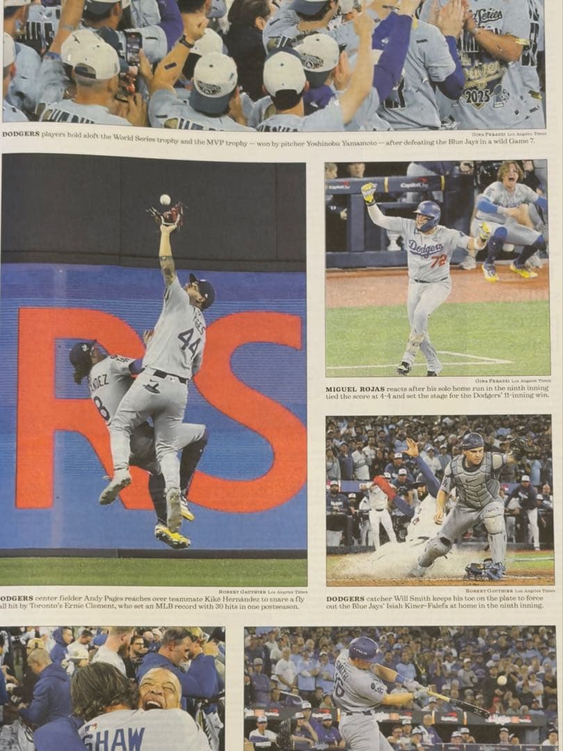 \"数々の伝説を生み出した\"ドジャース 『ワールドシリーズ優勝記念号】額縁入り②