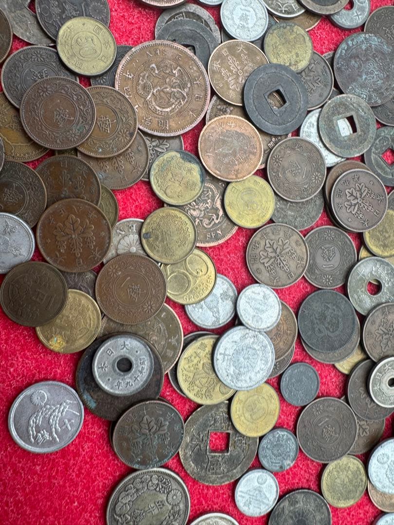 ま*能様 【大量・1600グラム】古銭まとめ　5銭・10銭・50銭・天保通宝など