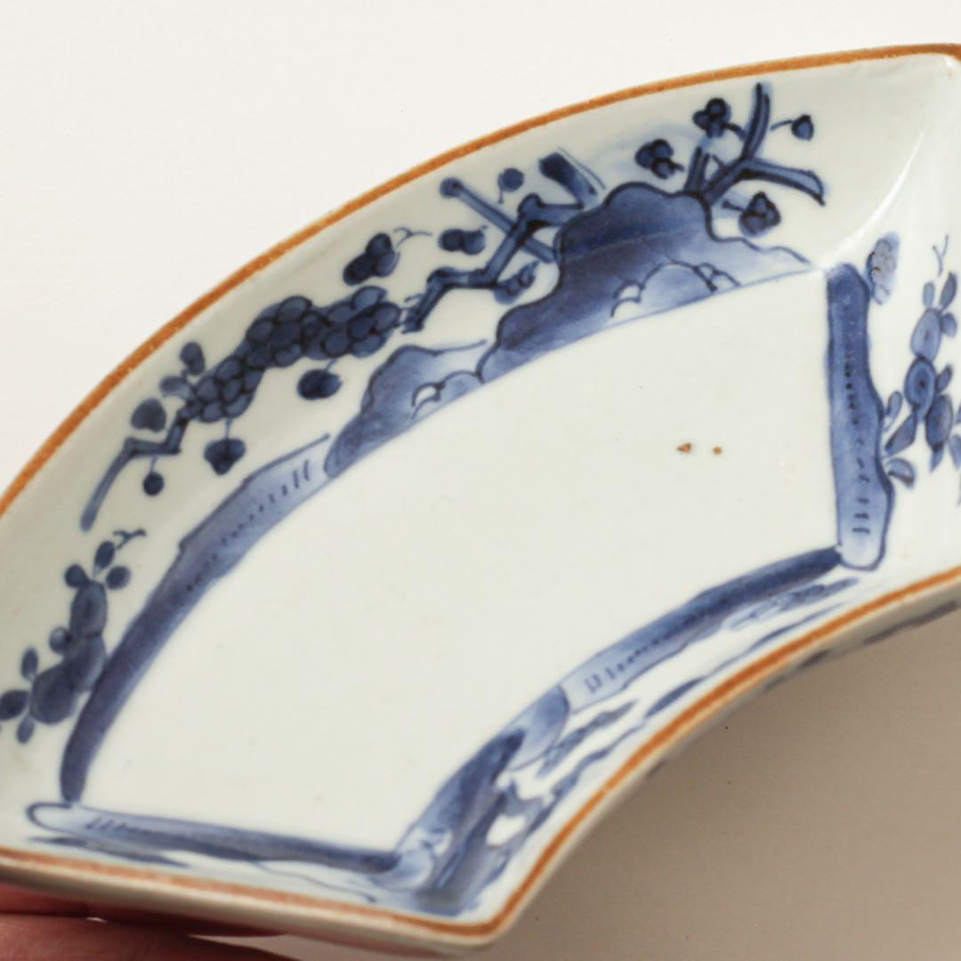 古伊万里　伊万里　江戸　中期　扇面　変形　皿　2客セット販売