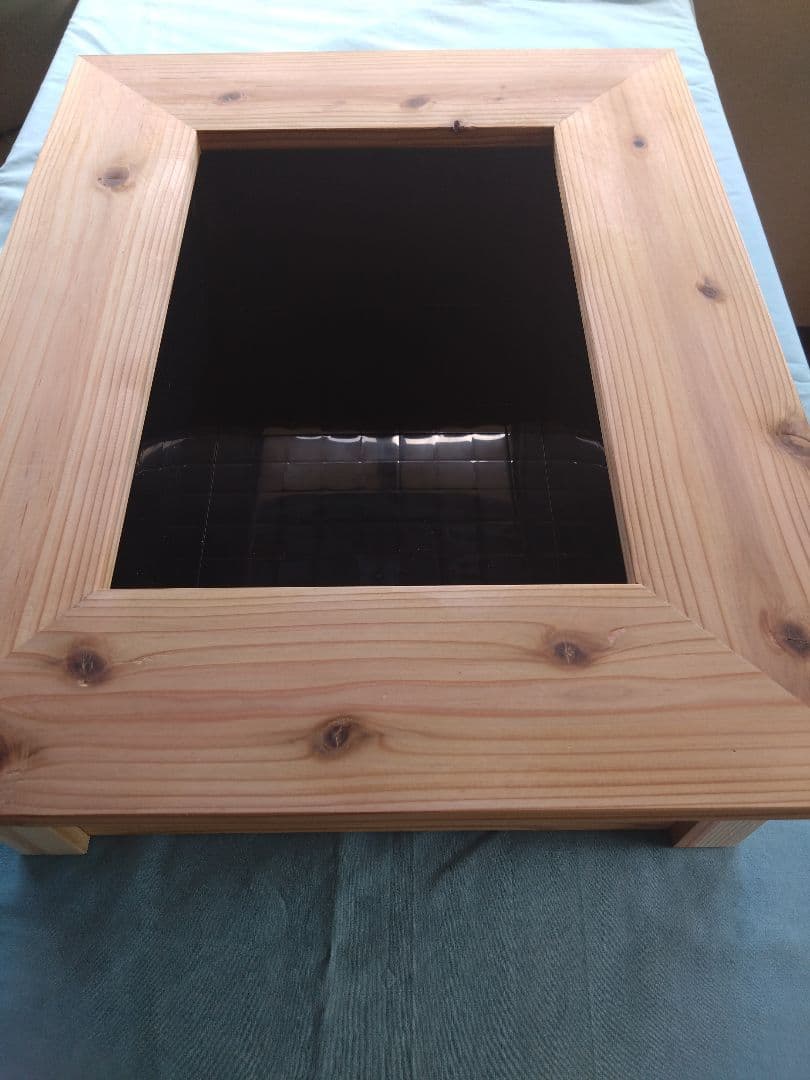 木目の美しい　メダカビオトープ木枠　ボックス付き