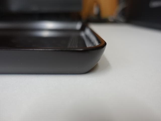 木製　長手盆　雷門沈金彫り　黒うるし塗り　39x27.5xH2.5cm