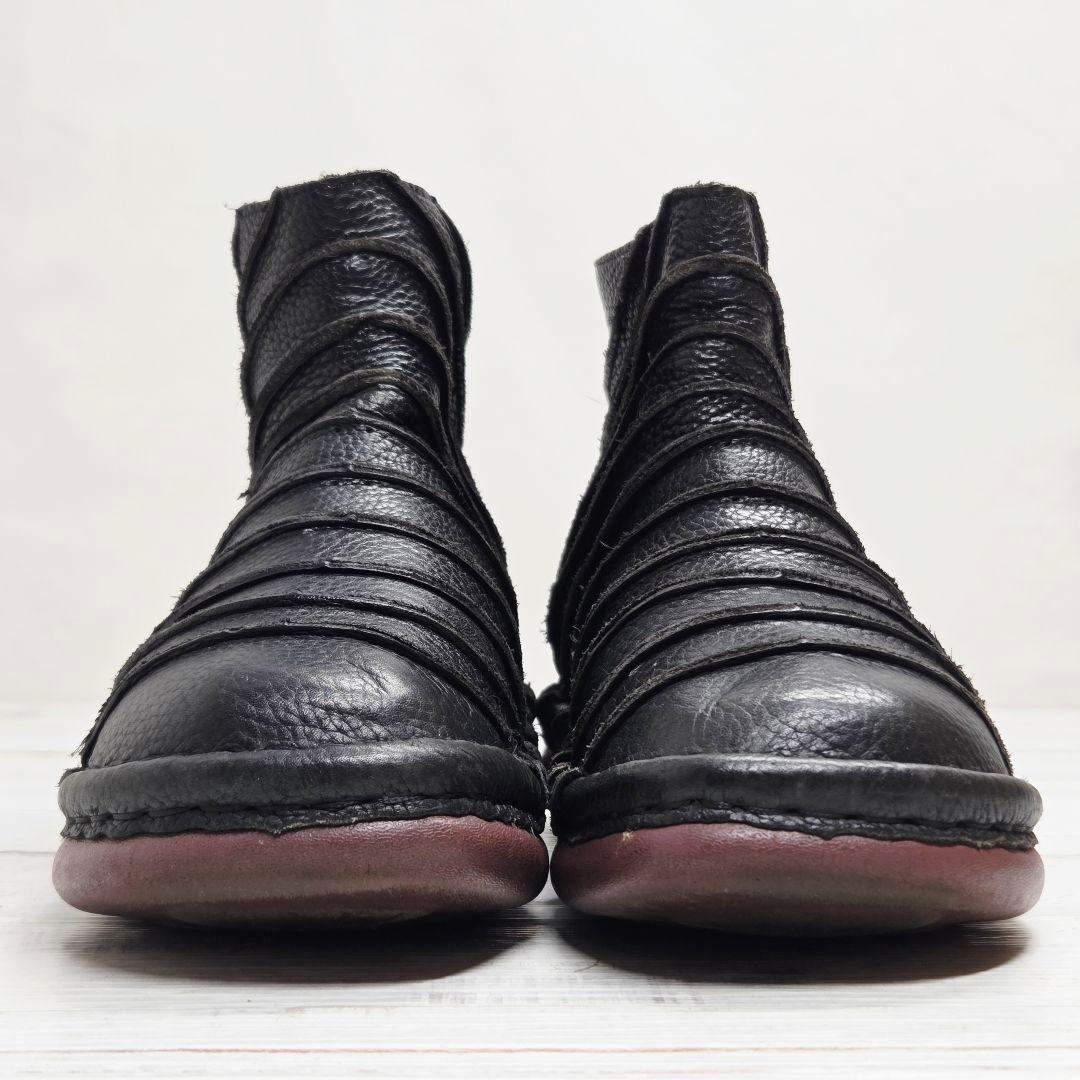 【美品】Estacion エスタシオン ショートブーツ シュリンクレザー M