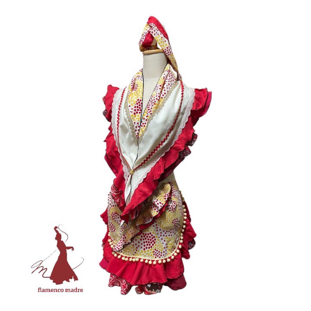 フラメンコドレス　エプロン　ピキージョ　ターバンセット