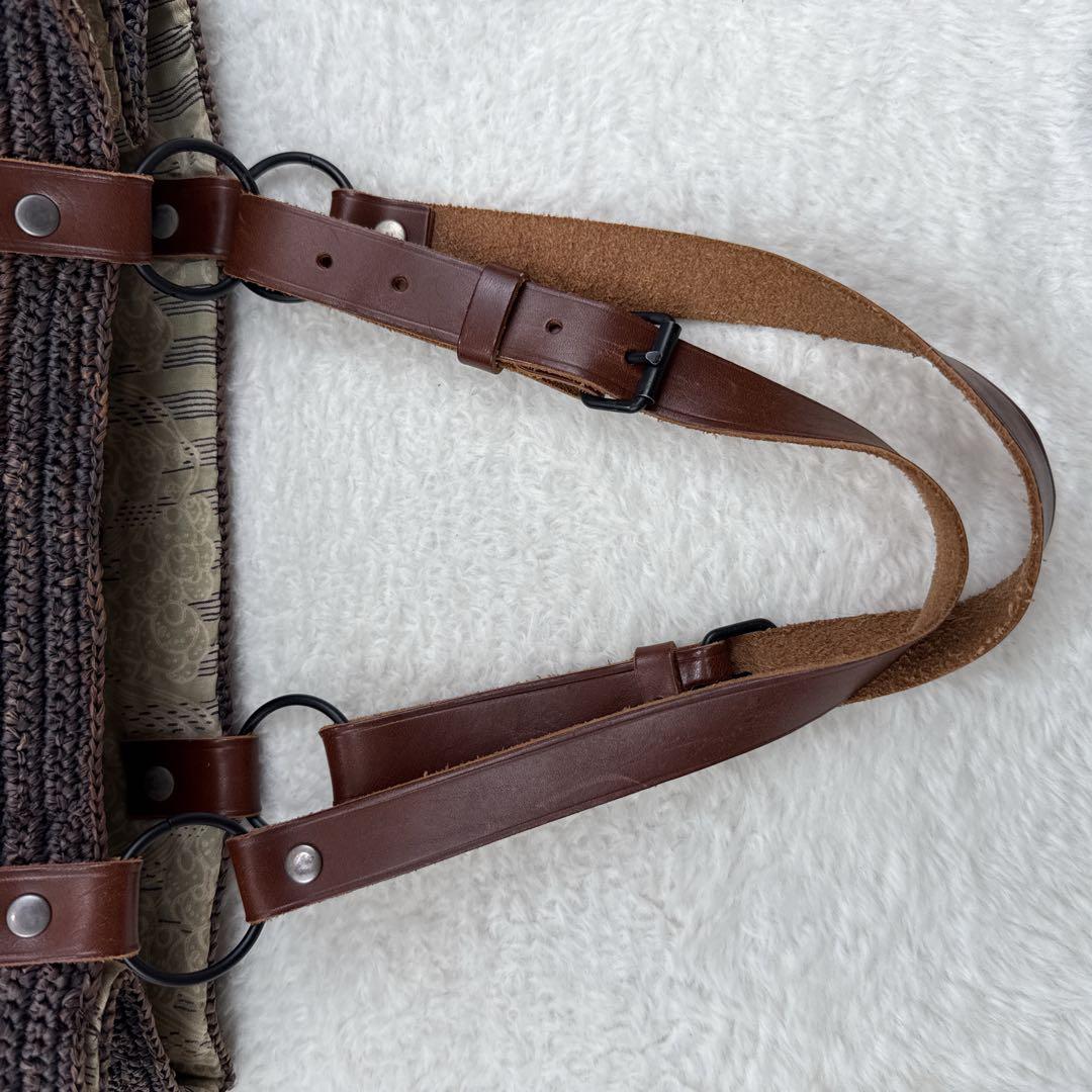 JAMIN PUECH カゴバッグ　トートバッグ　本革 スクエア　花柄