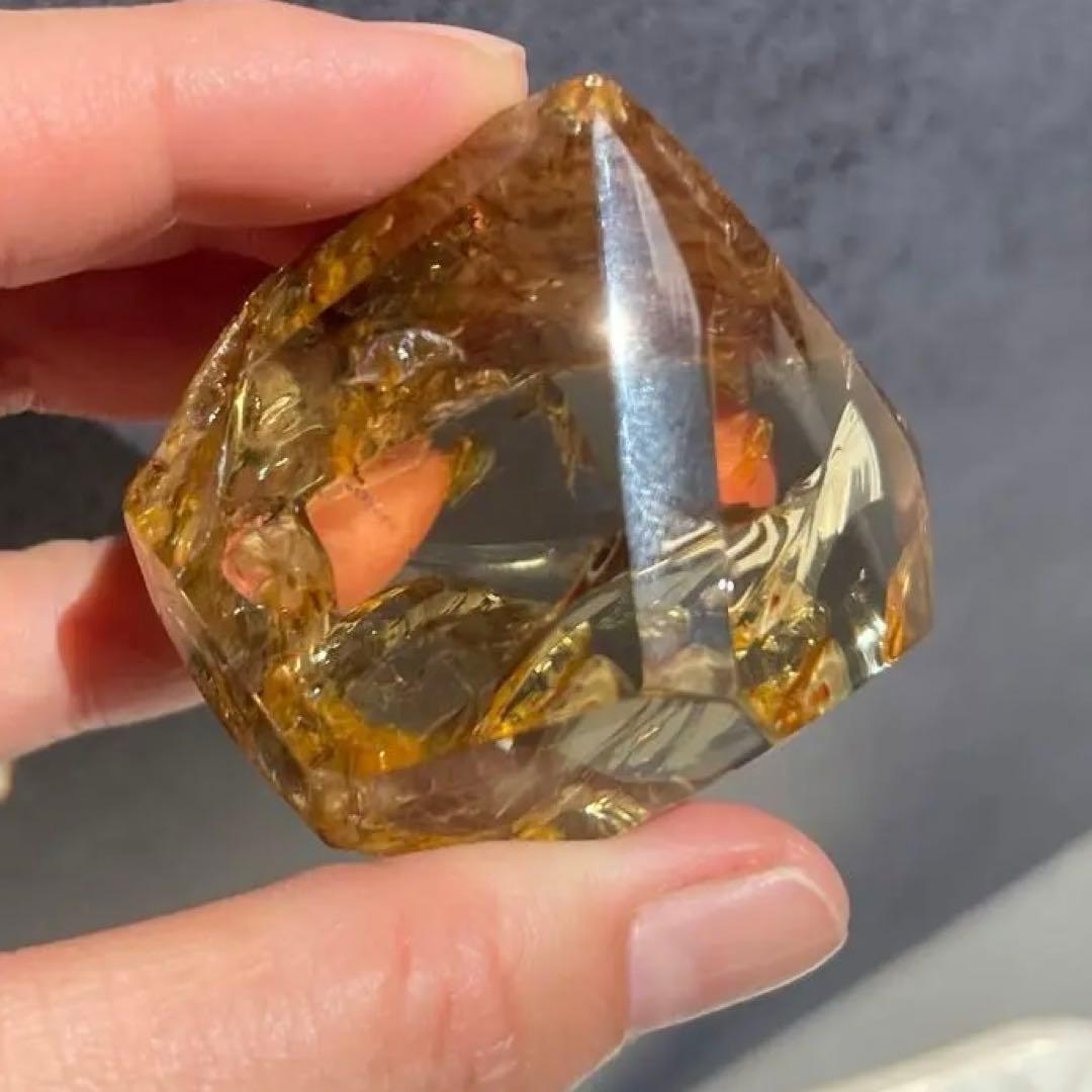 SALE☆ スモーキー シトリン フリーフォーム 台座付き