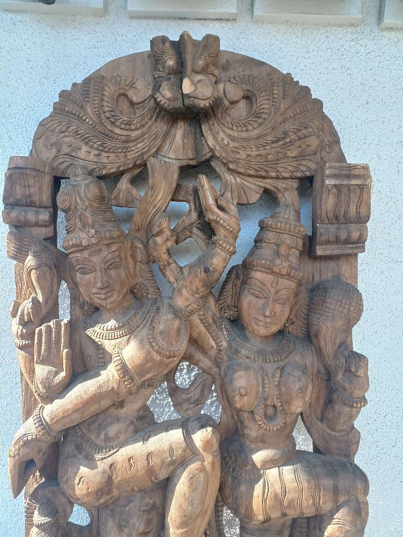 アンティーク　木彫り　一刀彫　高さ約186cm