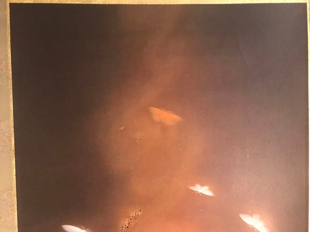 掛軸　速水御舟「炎舞」リトグラフ　作品証明シール・解説書・桐共箱・紙外箱有り