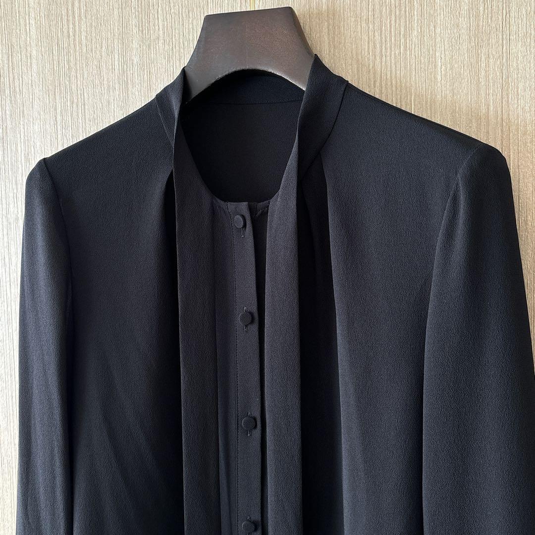 【1178】アナイ　ジョーゼットボウタイ　ブラウス　黒　38