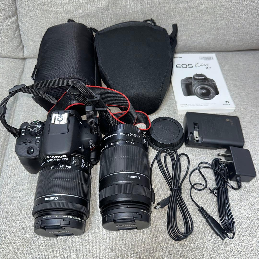 【極美品】Canon EOS Kiss X7 ダブルレンズセット