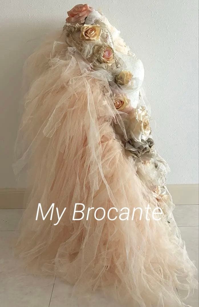アンティーク雑貨 Pale Apricot Tulle Bolero