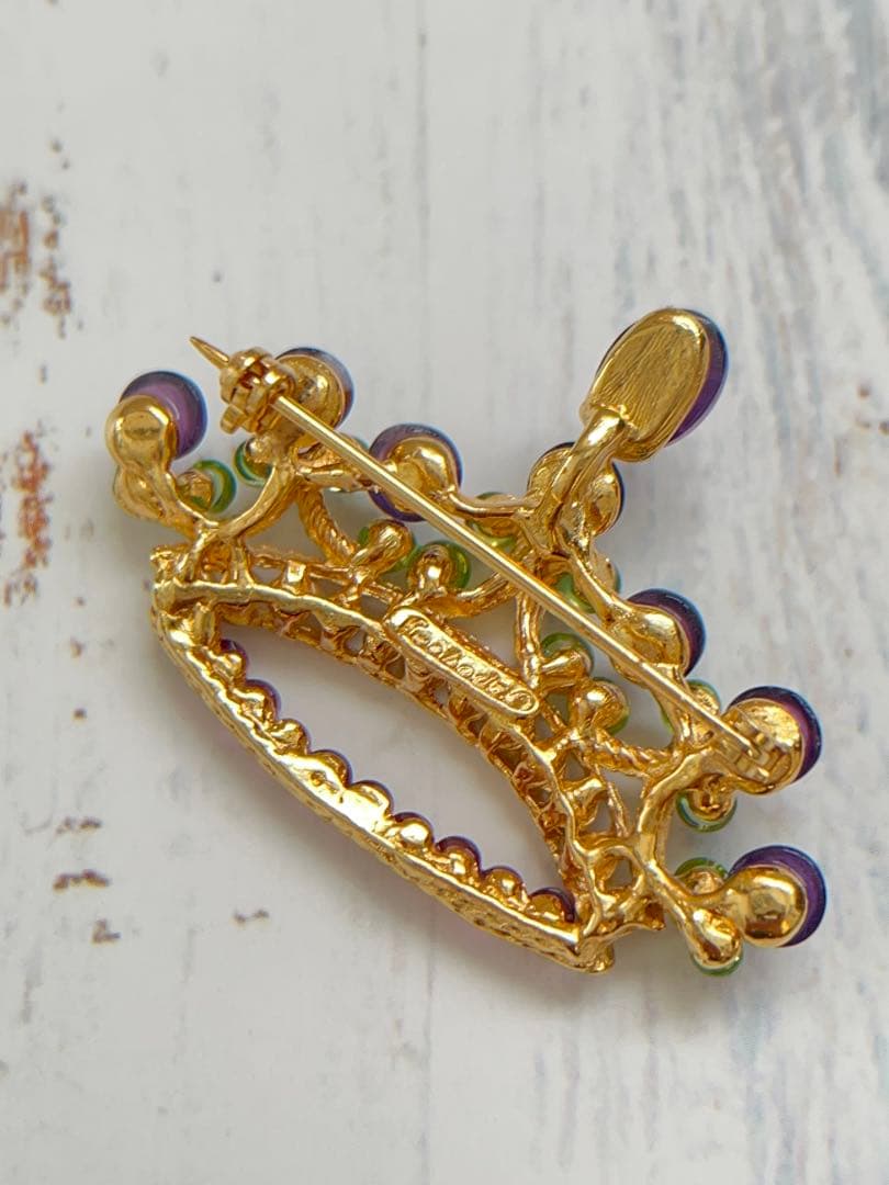 【Swoboda】スワボダ　ブローチ　王冠　クラウン　ティアラ　アメジスト