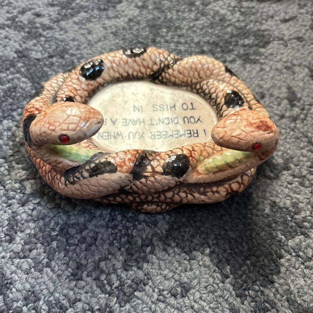 ビンテージ　スネーク　スカル　陶器　戦後