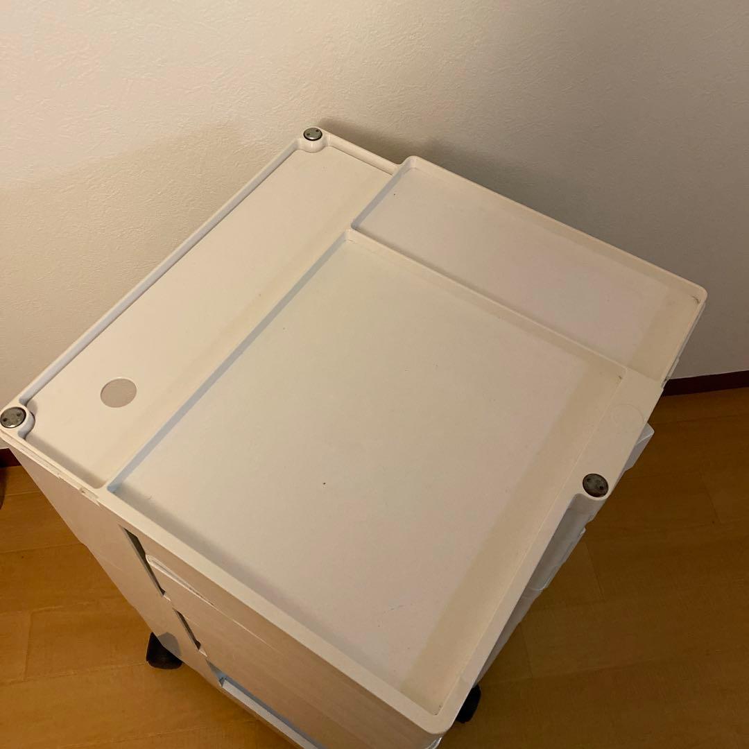 B-LINE 白　ボビーワゴン ボビーライン　3段5トレイ　白